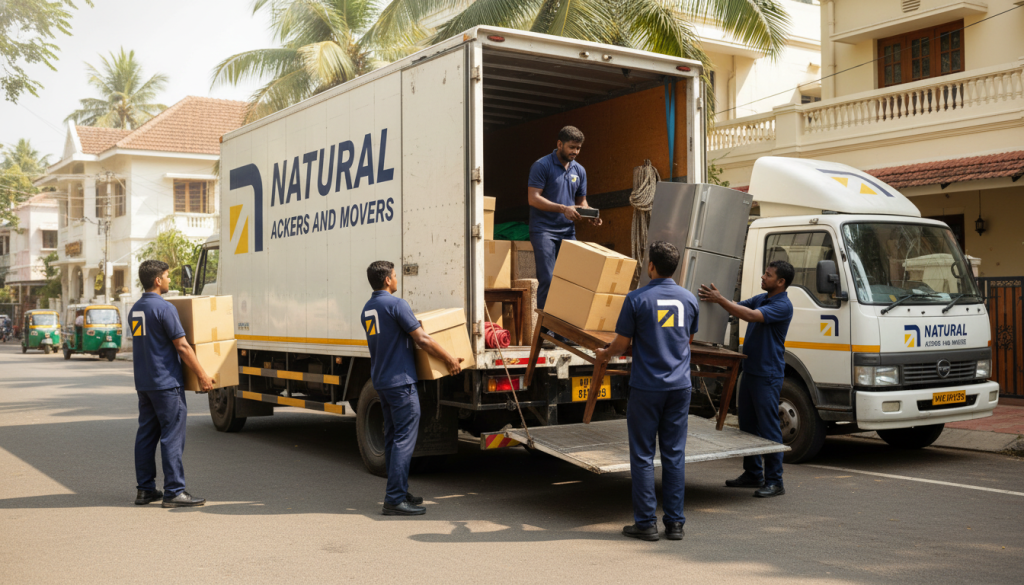 professional movers loading furniture