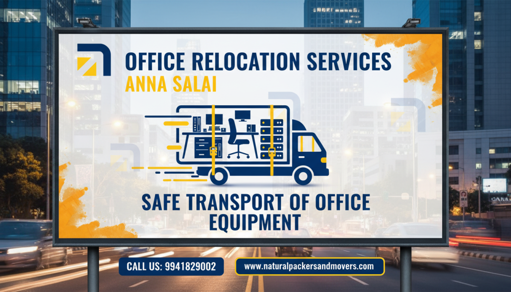 Office relocation services in Anna Salai with safe transport of office equipment