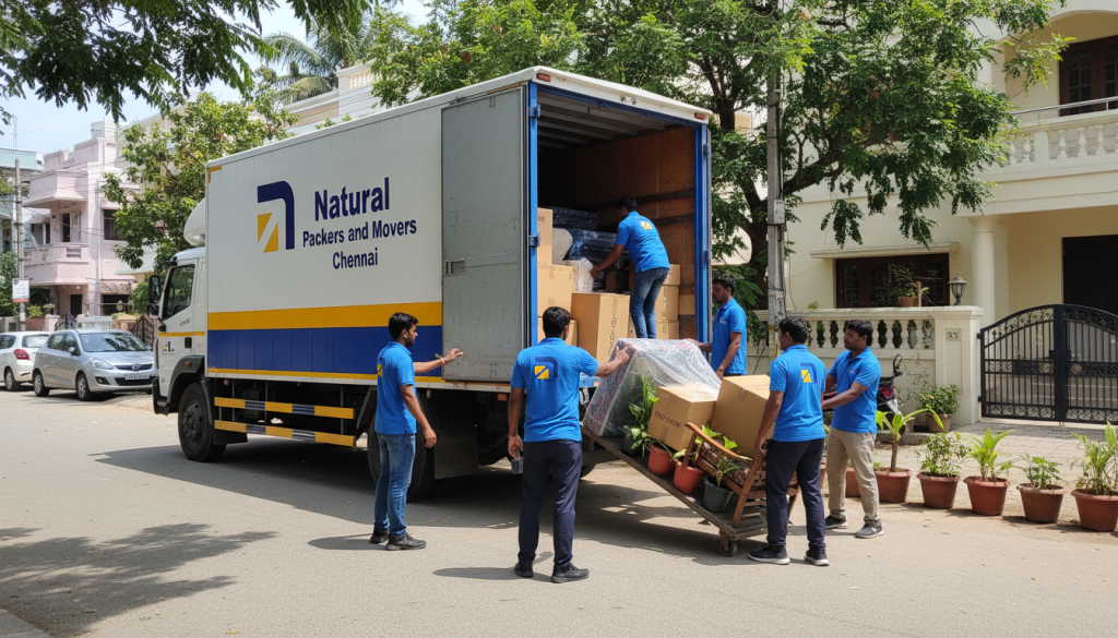 Natural Packers and Movers Chennai loading goods into truck