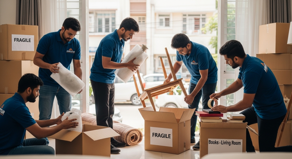 Packers and movers in Ambattur packing household goods safely
