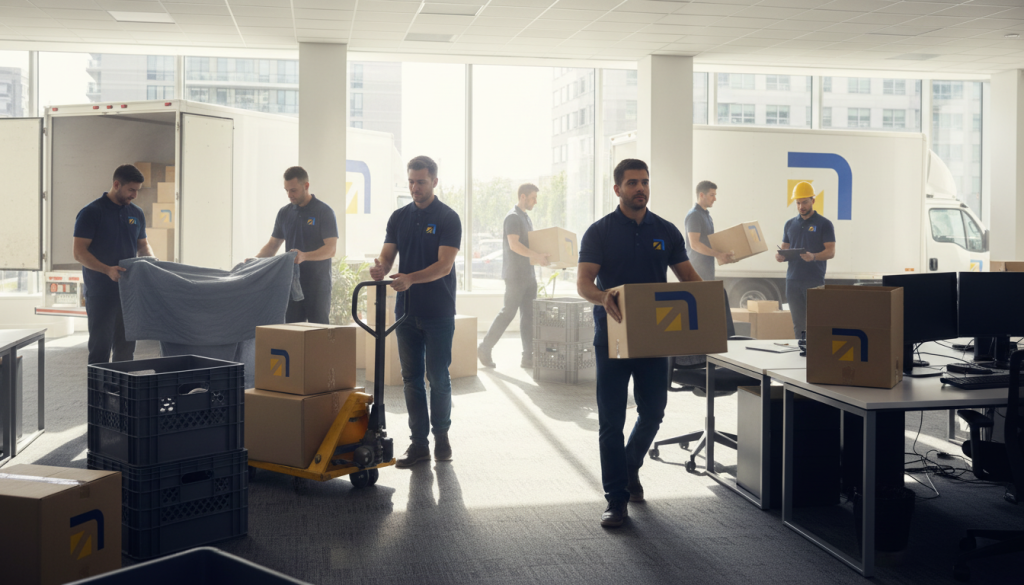 Office shifting services team working efficiently

