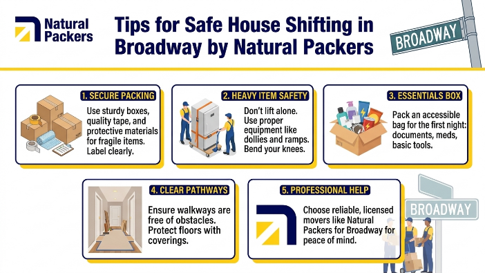 Tips for Safe House Shifting in Broadway by Natural packers