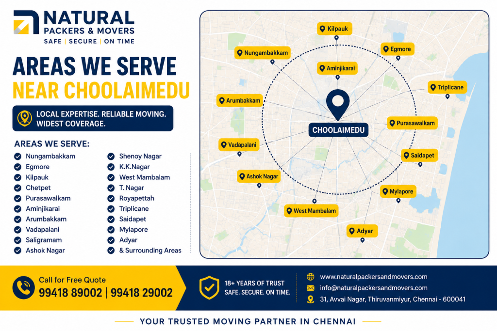 Areas We Serve Near Choolaimedu