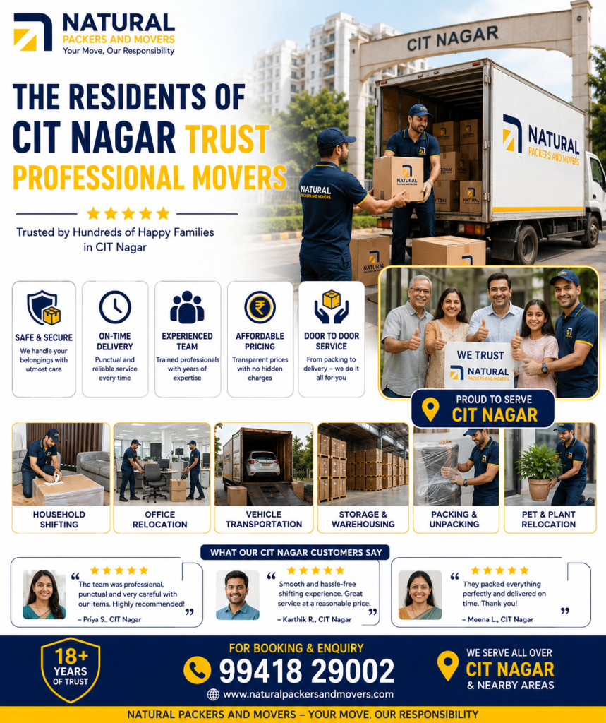 The Residents of CIT Nagar Trust Professional Movers