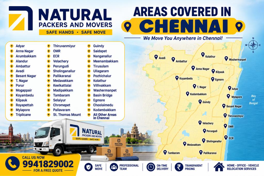 Areas Covered in Chennai