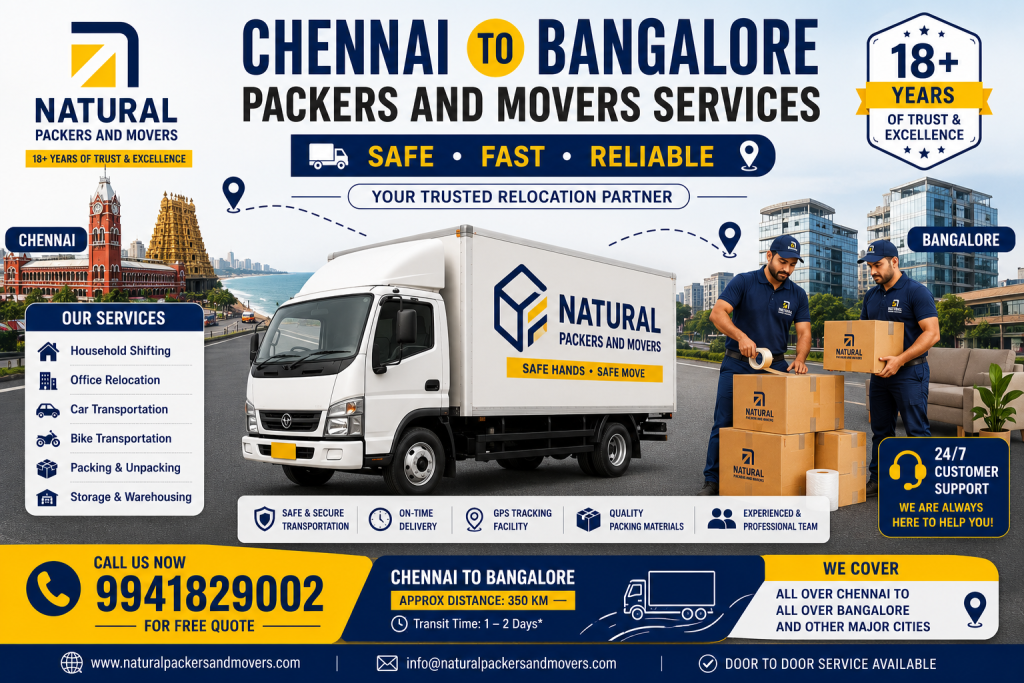 Chennai to Bangalore Packers and Movers Services