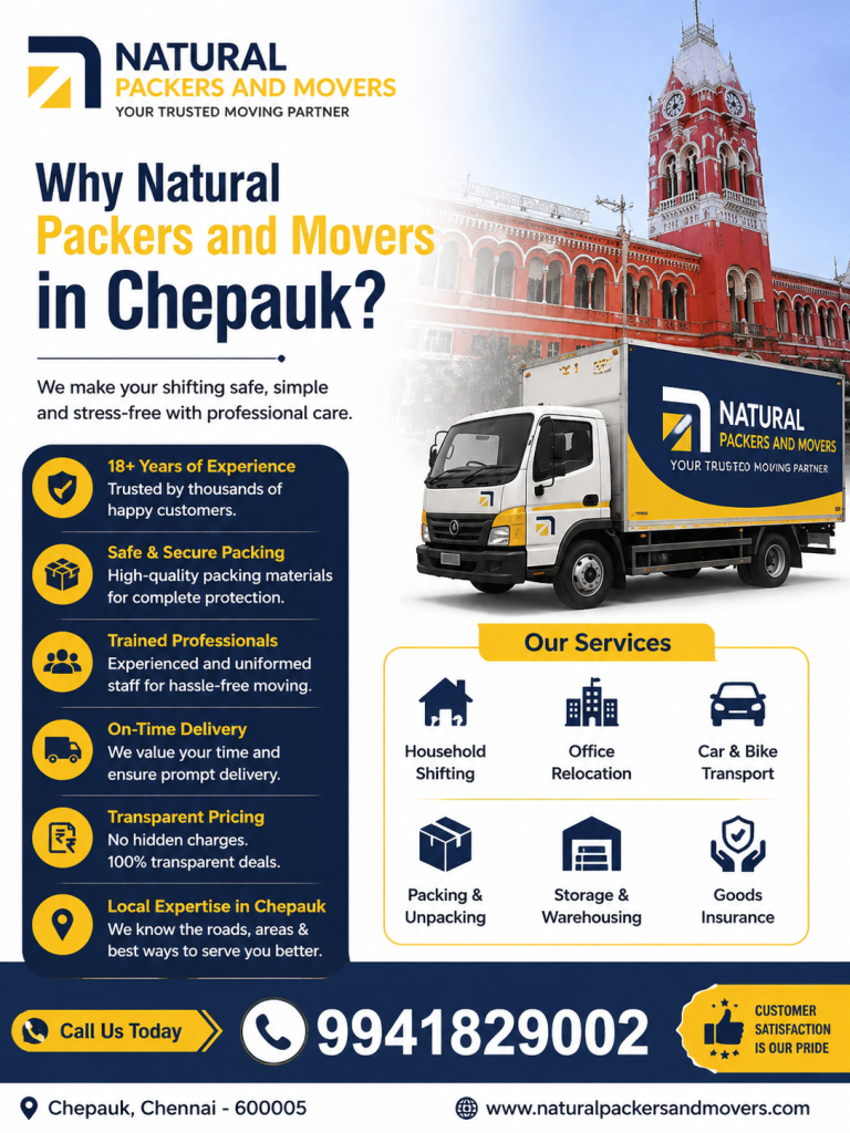 Why Natural Packers and Movers in Chepauk?