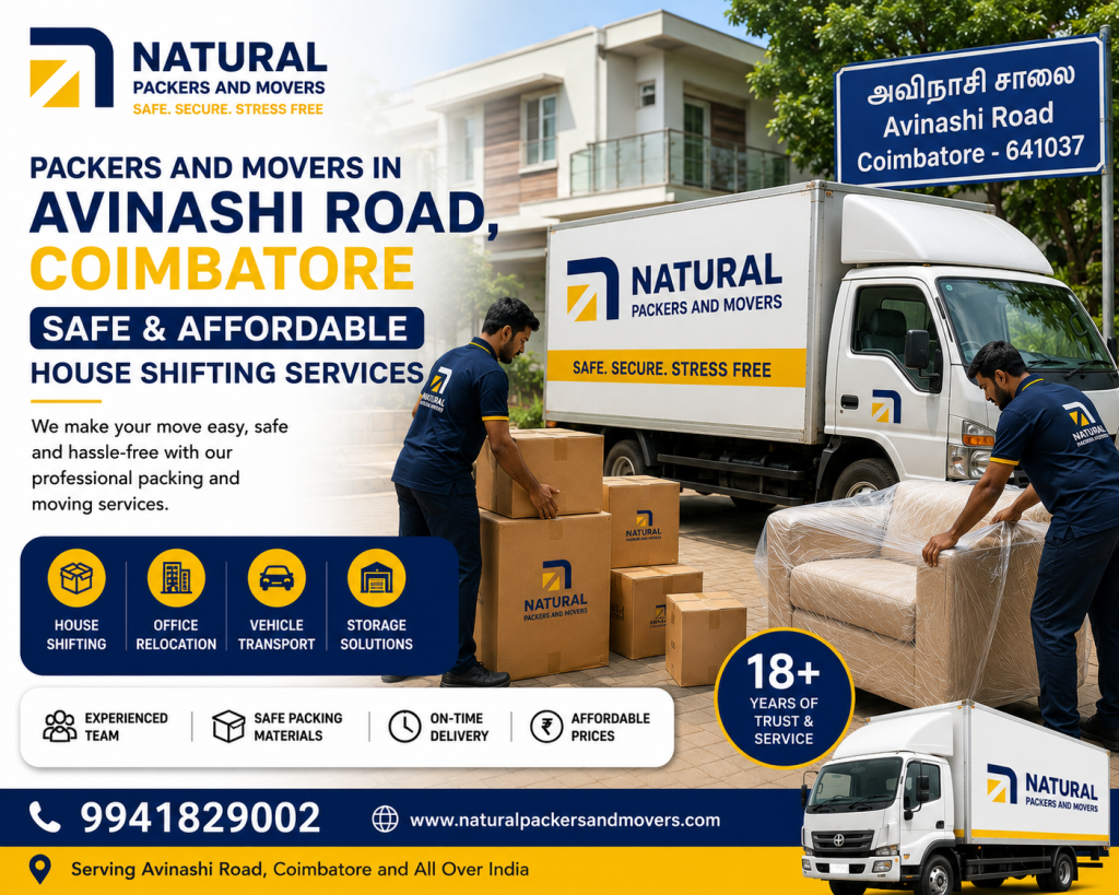 Packers and Movers in Avinashi Road, Coimbatore – Safe & Affordable House Shifting Services