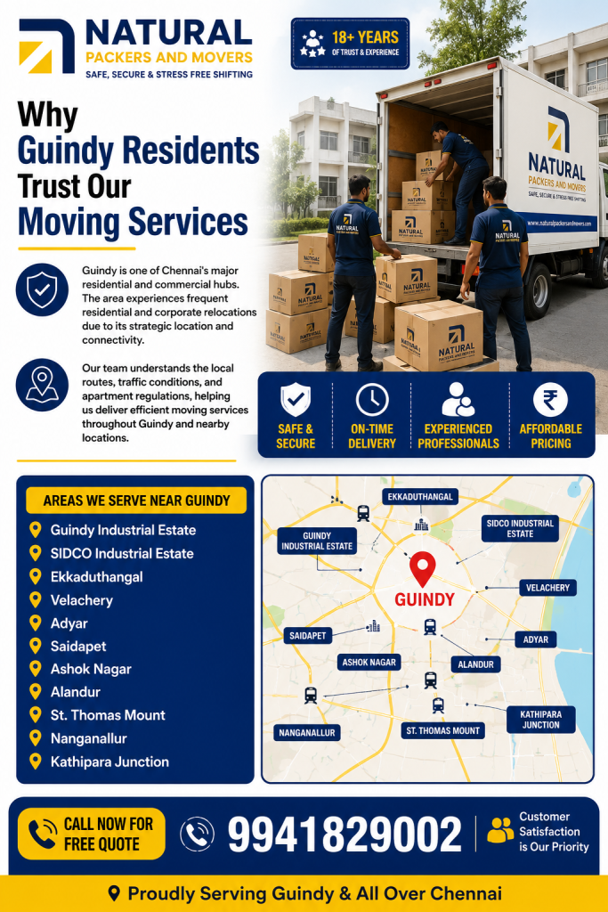 Why Guindy Residents Trust Our Moving Services