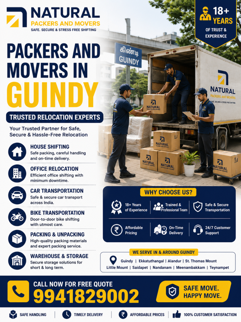 Packers and Movers in Guindy – Trusted Relocation Experts
