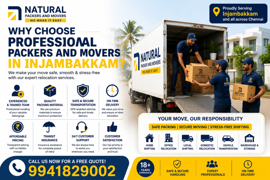 Why Choose Professional Packers and Movers in Injambakkam?