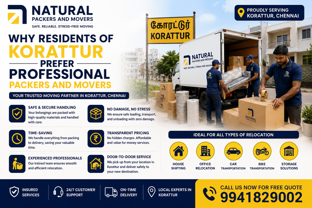 Why Residents of Korattur Prefer Professional Packers and Movers
