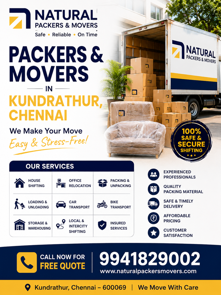 Packers and Movers in Kundrathur, Chennai – Natural Packers