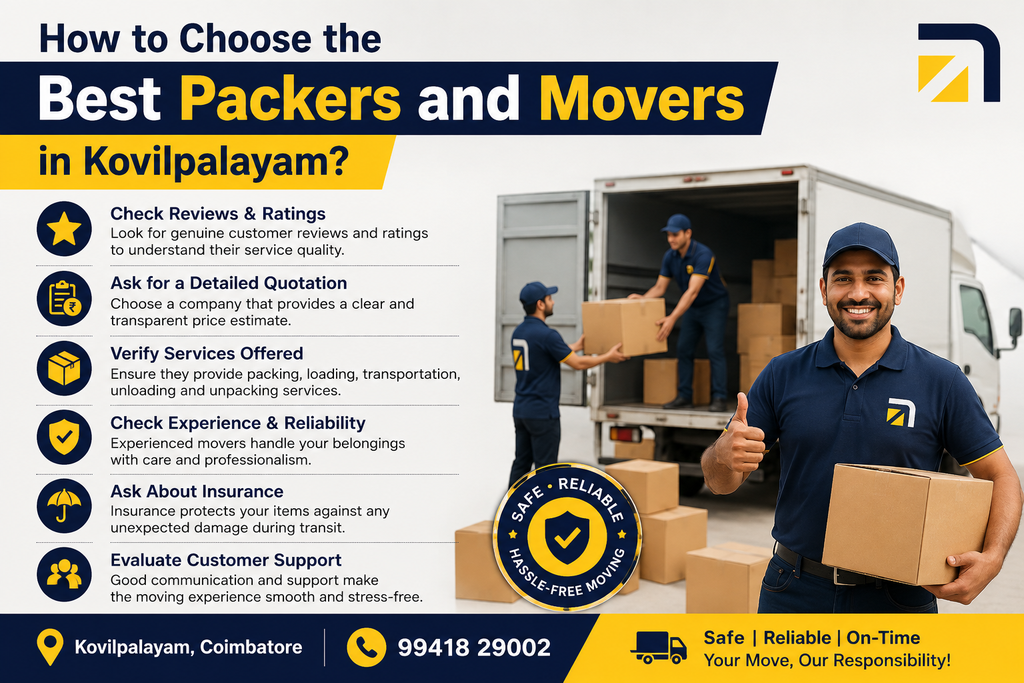 How to Choose the Best Packers and Movers in Kovilpalayam?