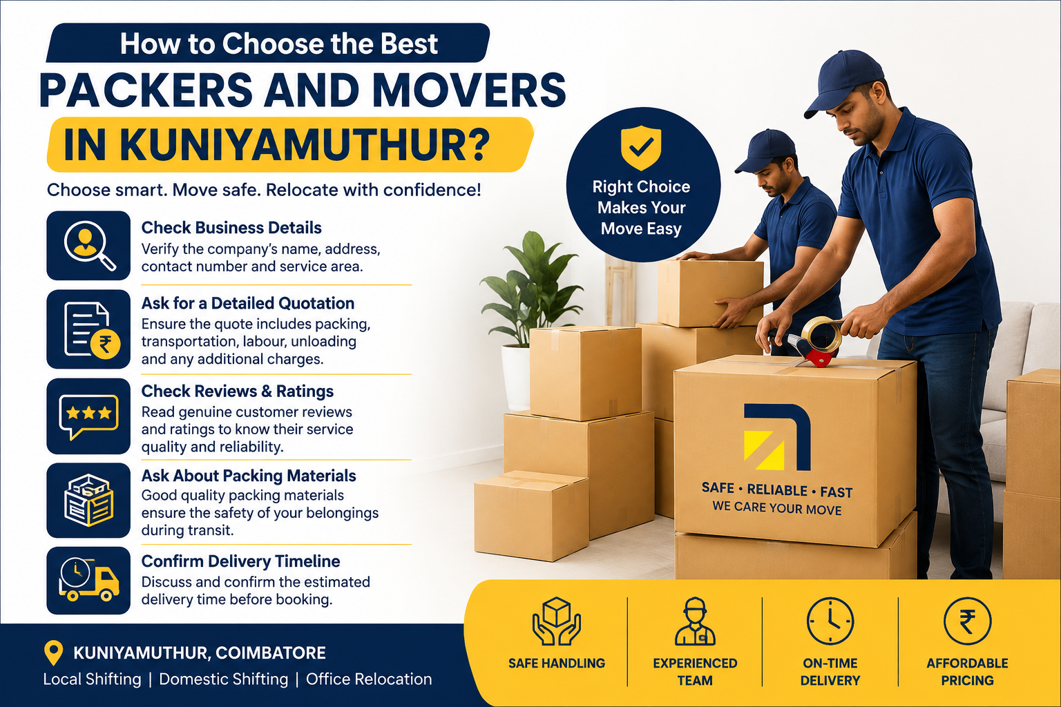 How to Choose the Best Packers and Movers in Kuniyamuthur?