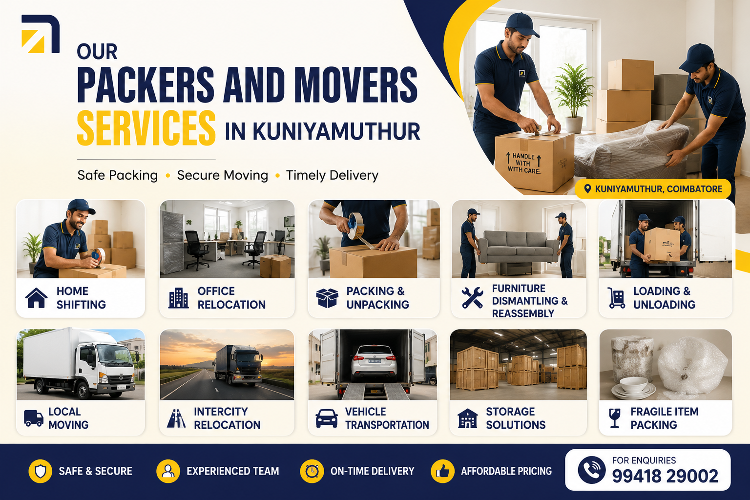 Our Packers and Movers Services in Kuniyamuthur
