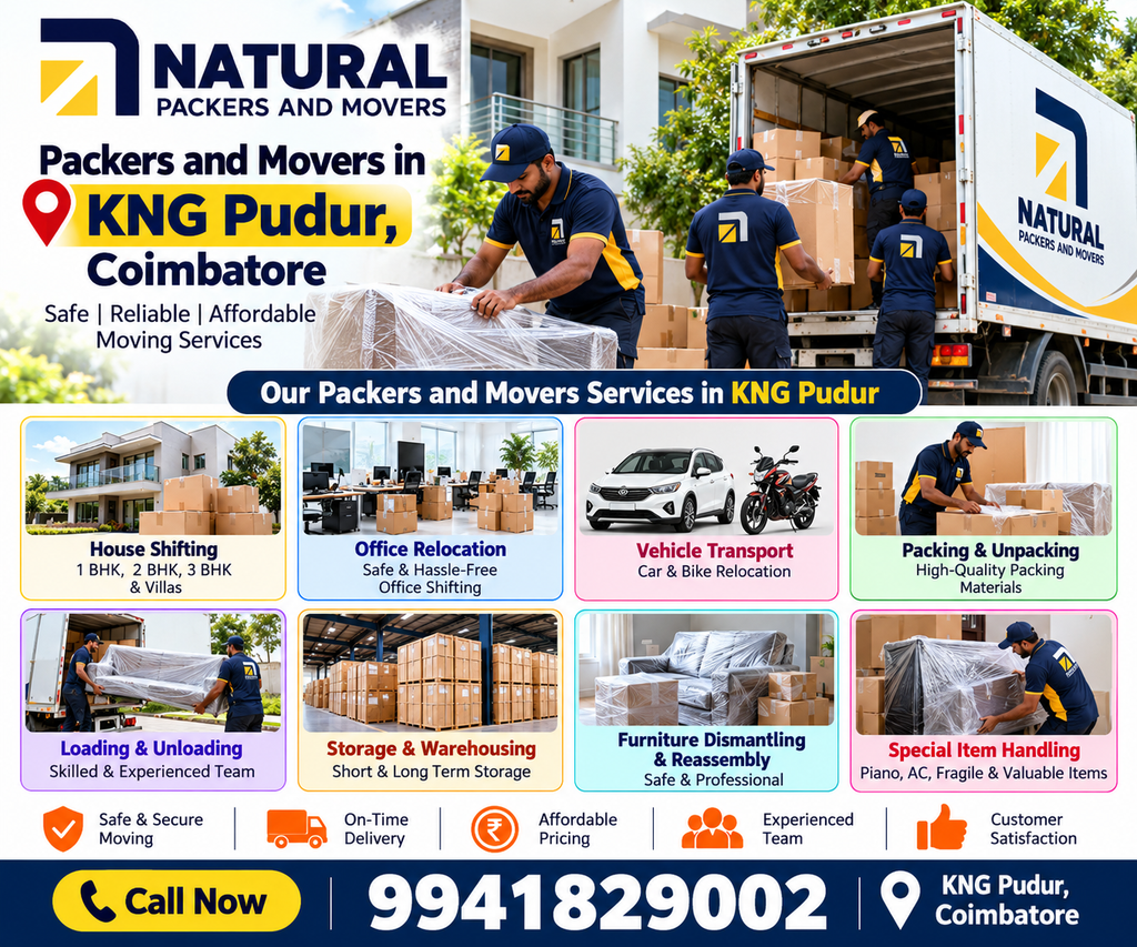 Best Packers and Movers in KNG Pudur, Coimbatore – Safe & Reliable House Shifting Services
